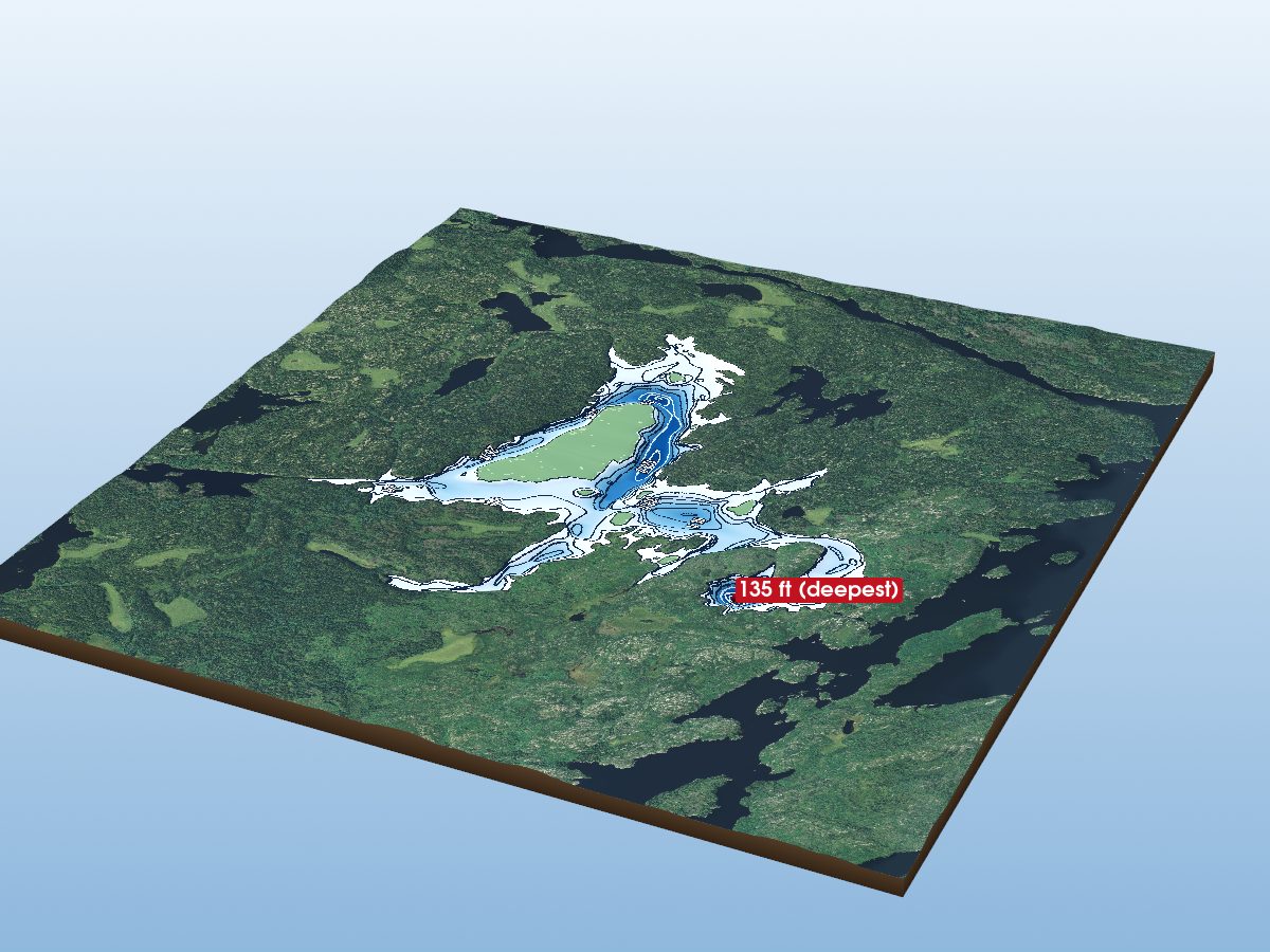 Depth map of Surprise Lake