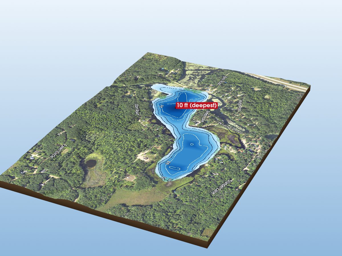 Depth map of Sutherland Lake