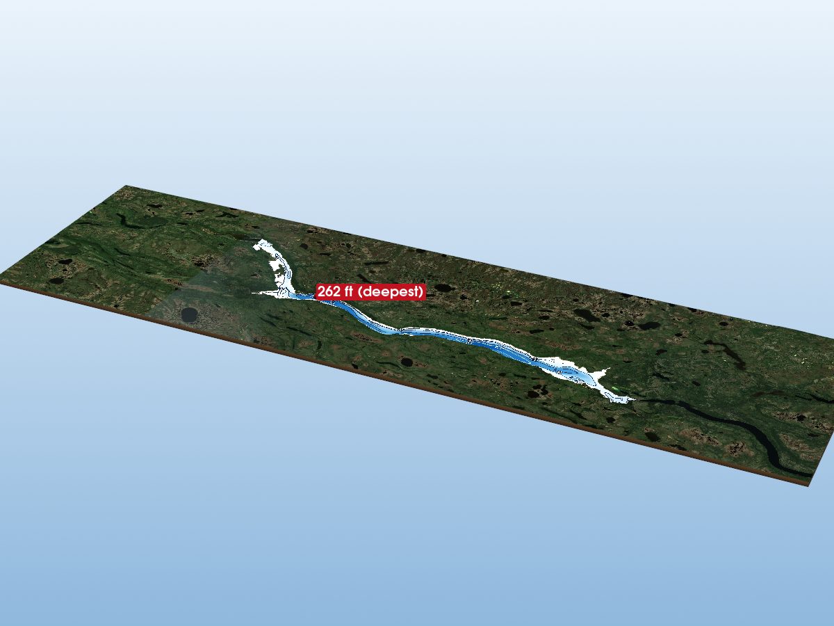 Depth map of Sutton Lake