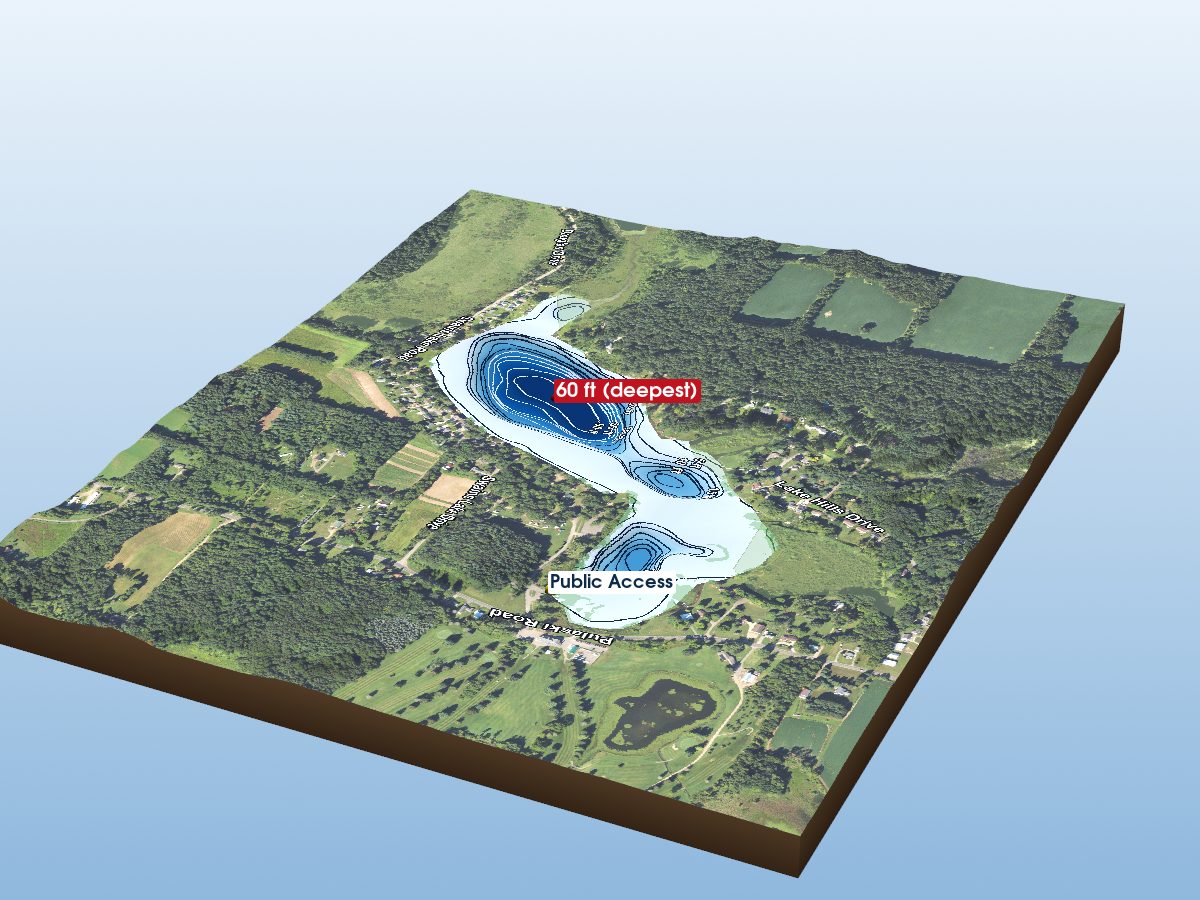 3D depth map of Swains Lake