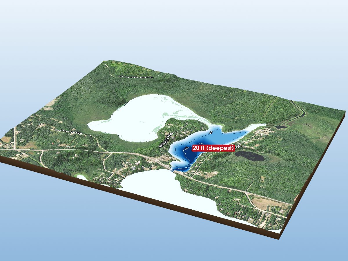 Depth map of Swan Lake (West Bay)