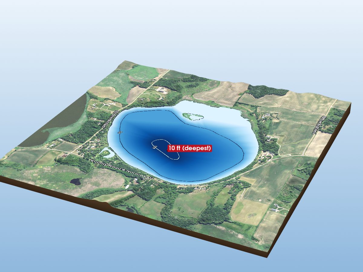 Depth map of Swartout Lake
