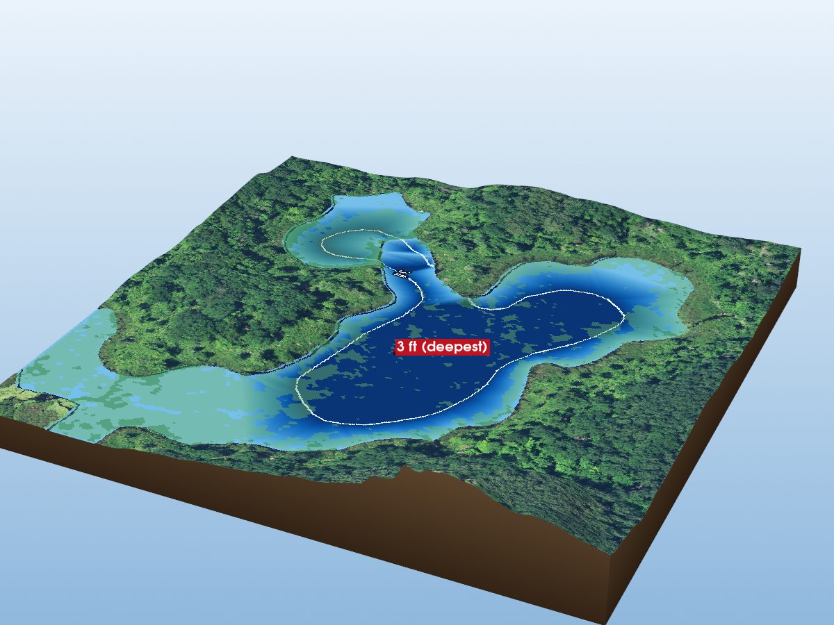 Depth map of Sweaks Pond