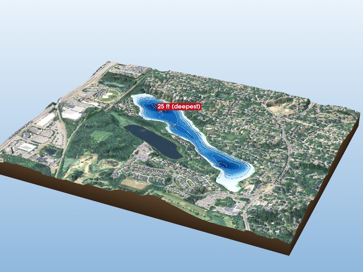 Depth map of Sweeney Lake