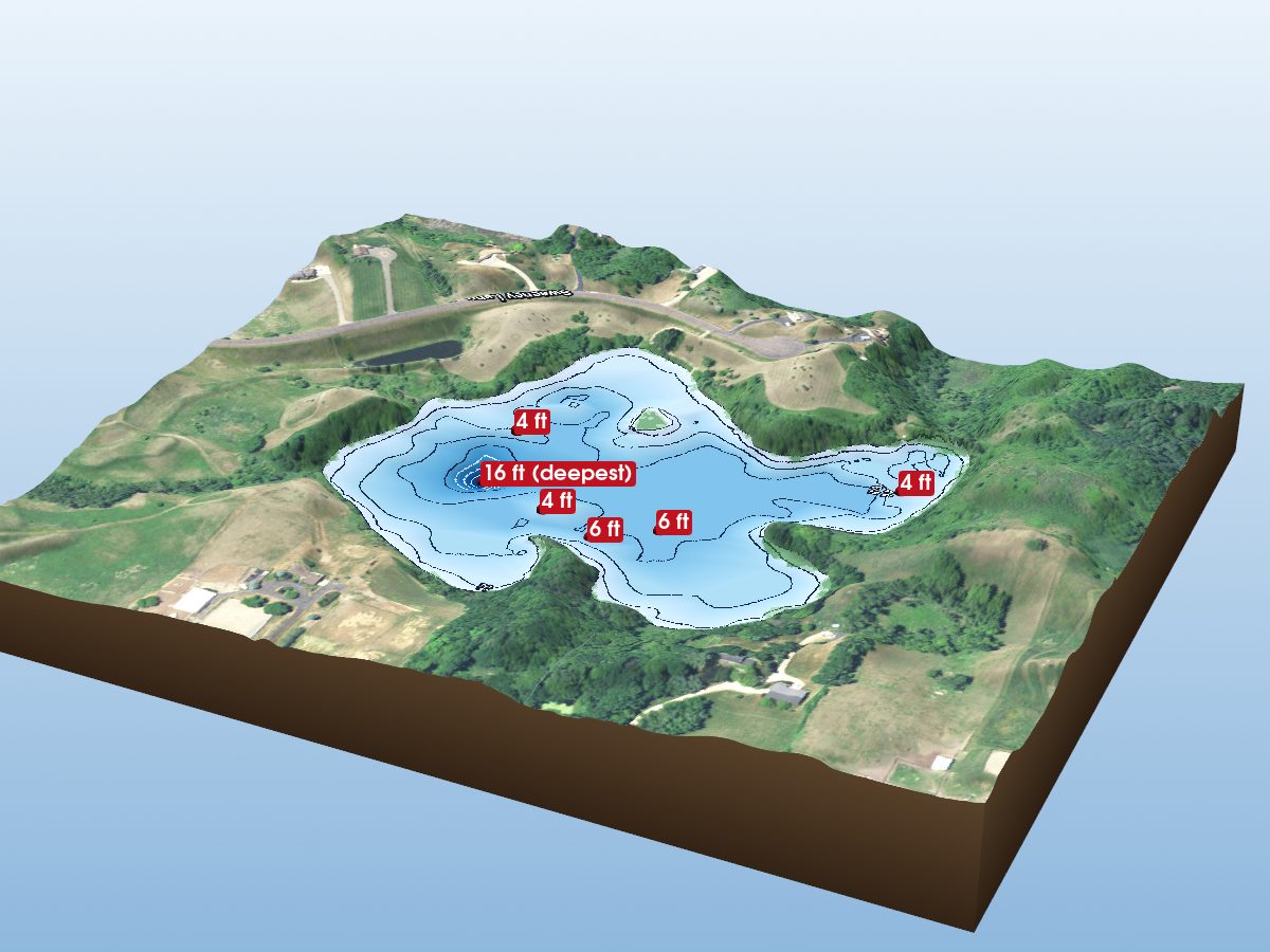Depth map of Sweetbrier Lake