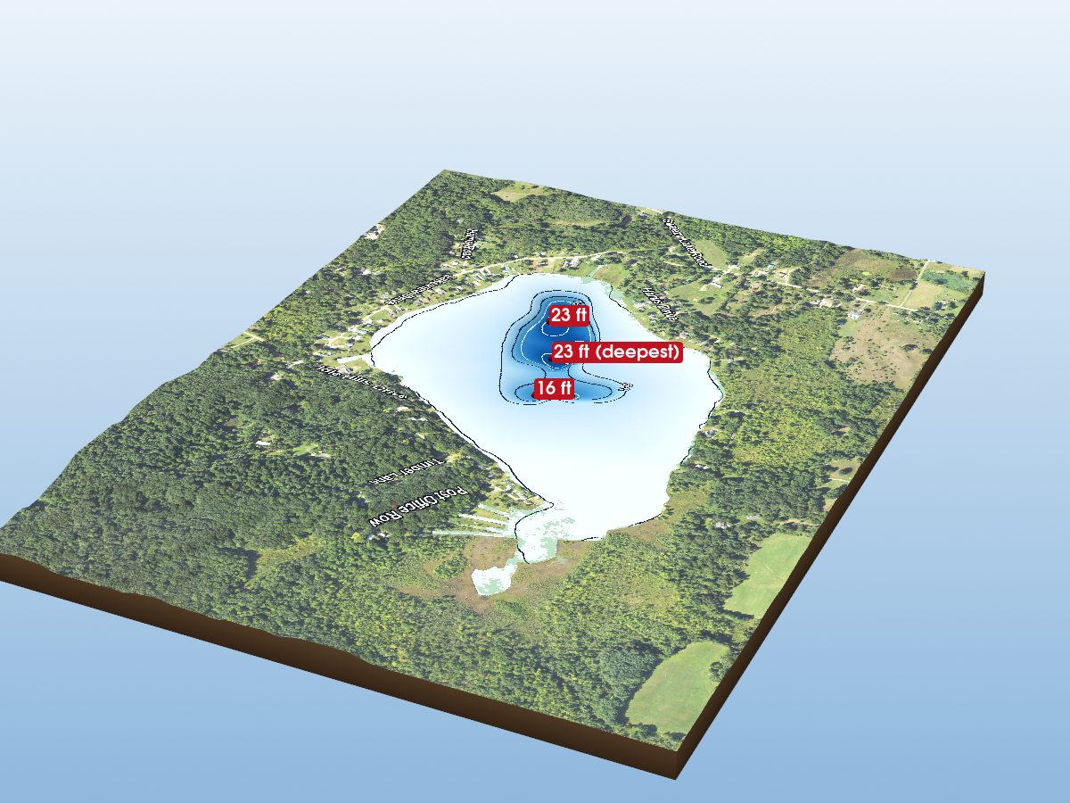 Depth map of Swezzey Lake