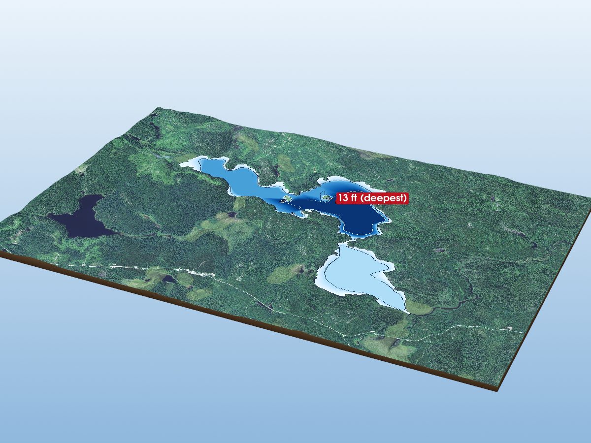 Depth map of Swimit Lake