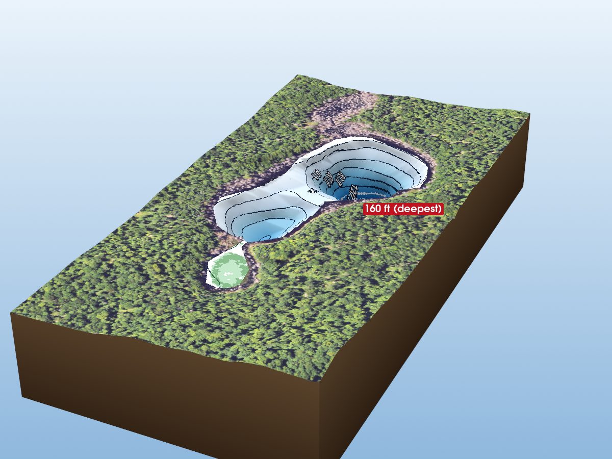 3D depth map of Syphon Lake