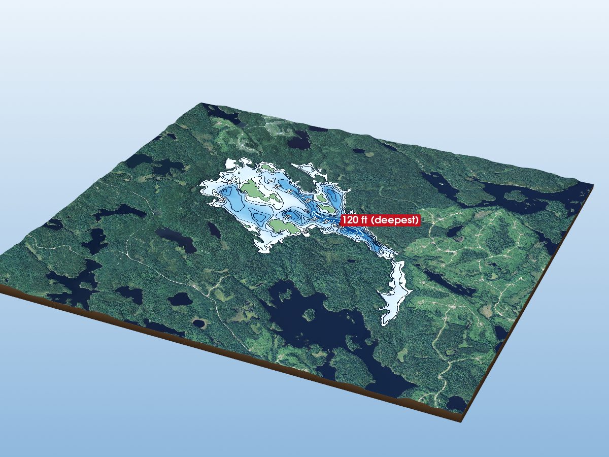 Depth map of Tadpole Lake
