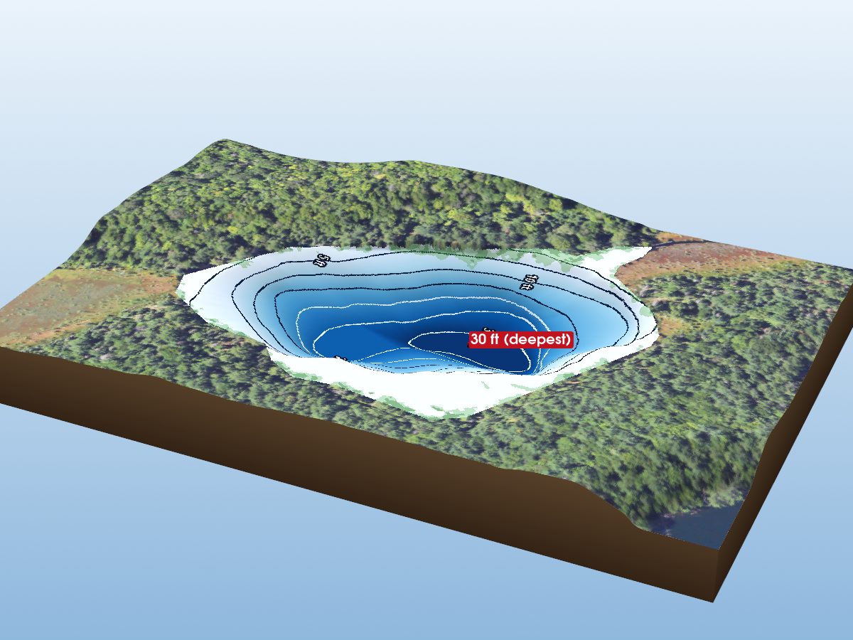 Depth map of Tahquamenon Lake #2