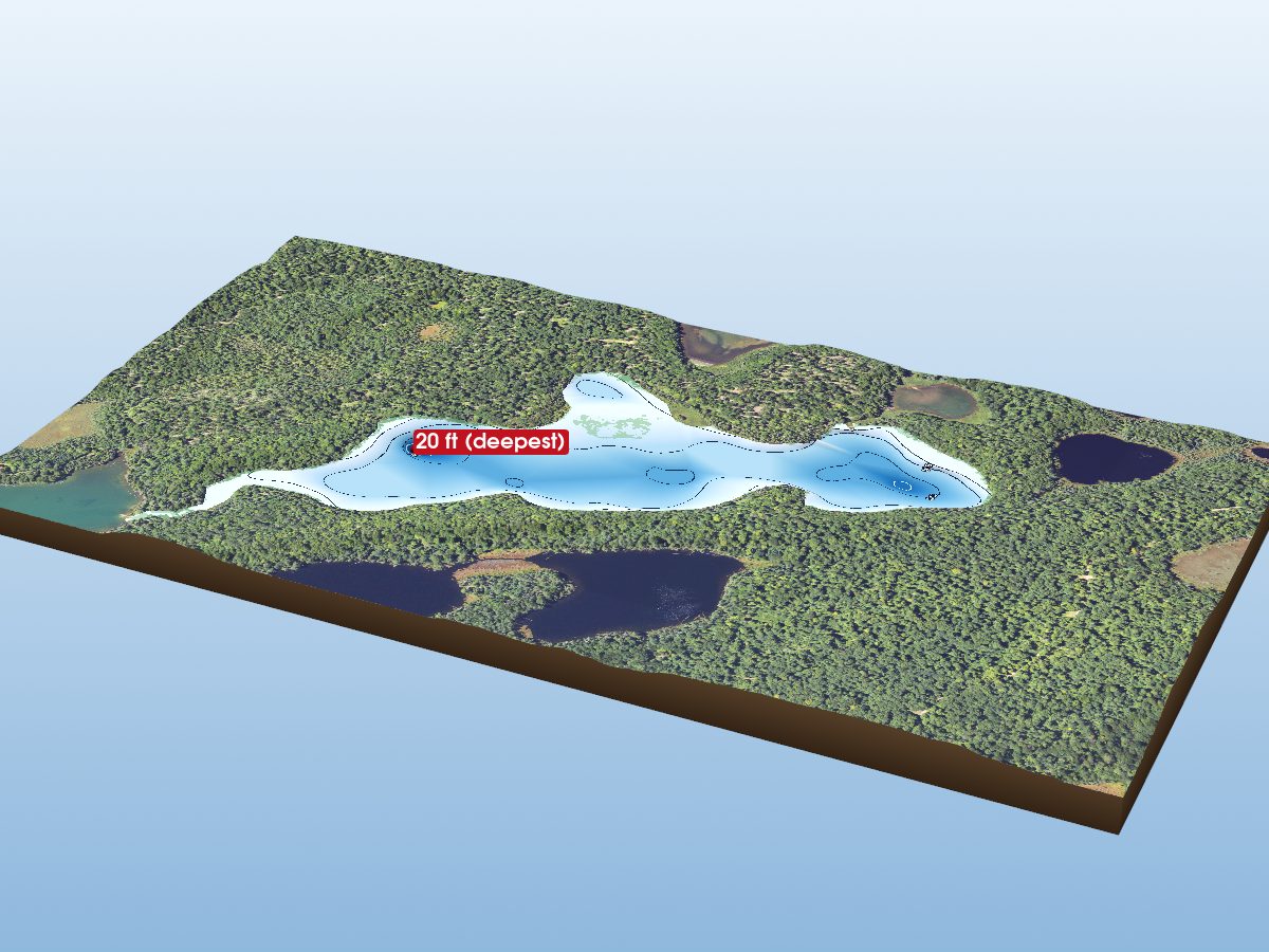 Depth map of Tahquamenon Lake #3
