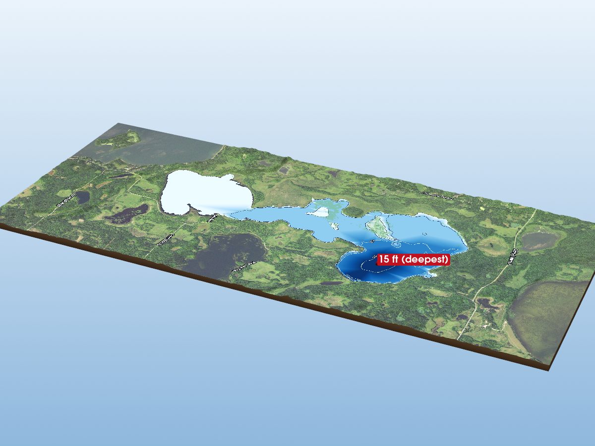 Depth map of Tamarack Lake