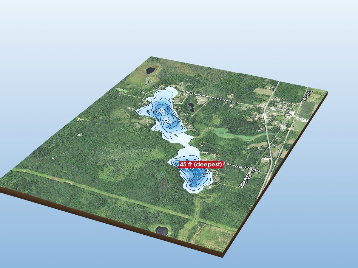 Depth map of Tamarack Lake