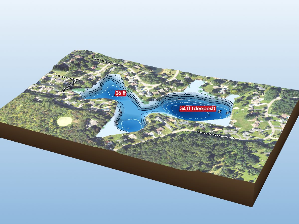Depth map of Tamarack Lake