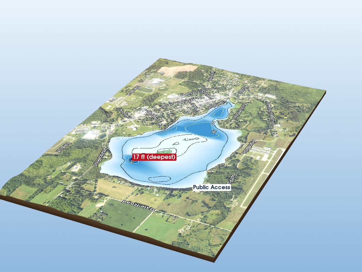 Depth map of Tamarack Lake