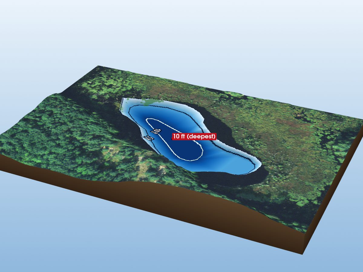 Depth map of Tamarack Lake