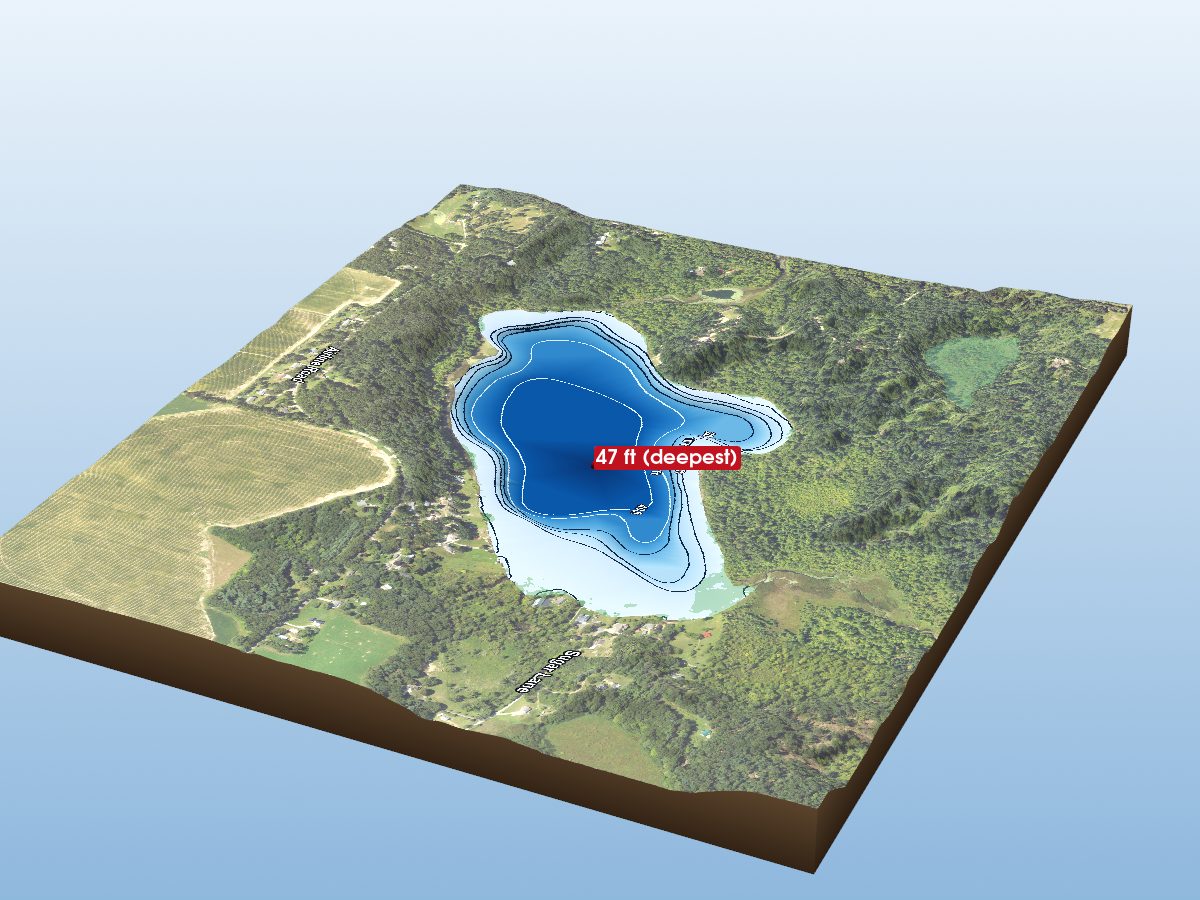 Depth map of Tamarack Lake