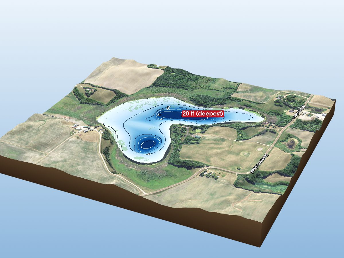 Depth map of Tamarack Lake