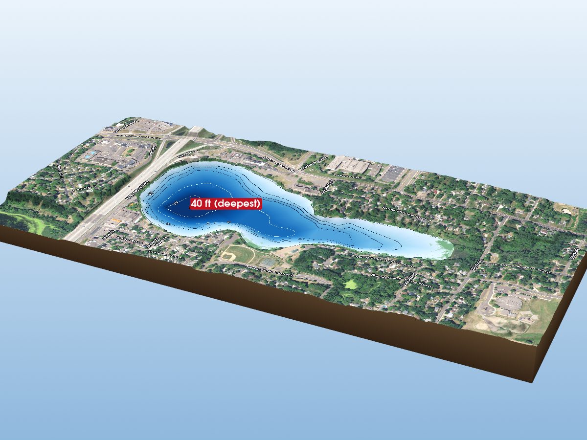 Depth map of Tanners Lake