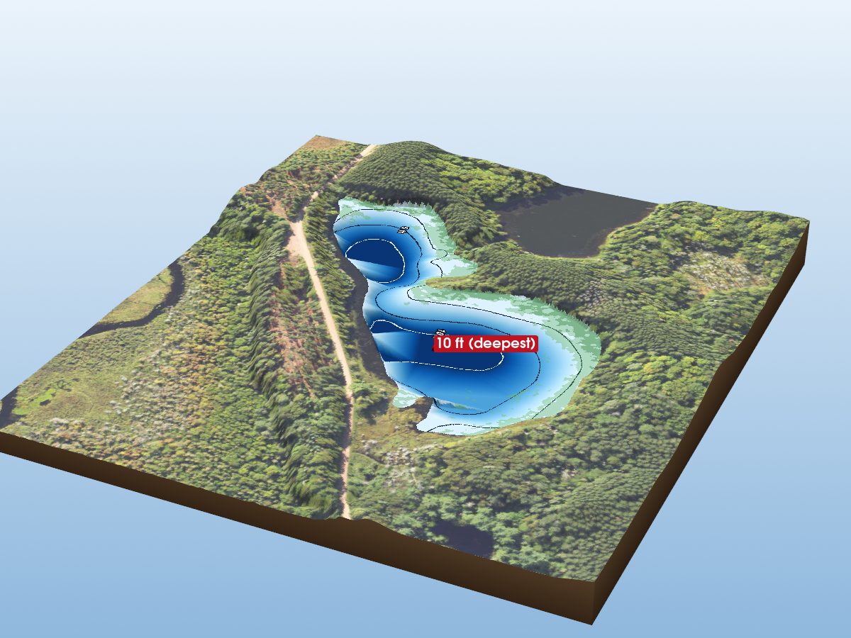 Depth map of Taps Lake