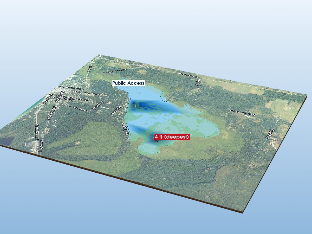 Depth map of Tawas Lake