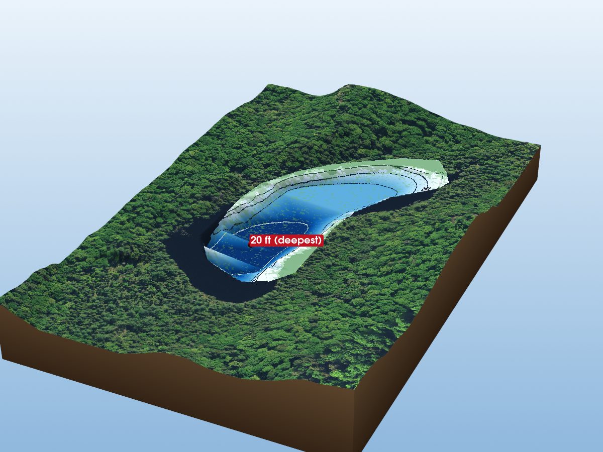 Depth map of Tear Lake