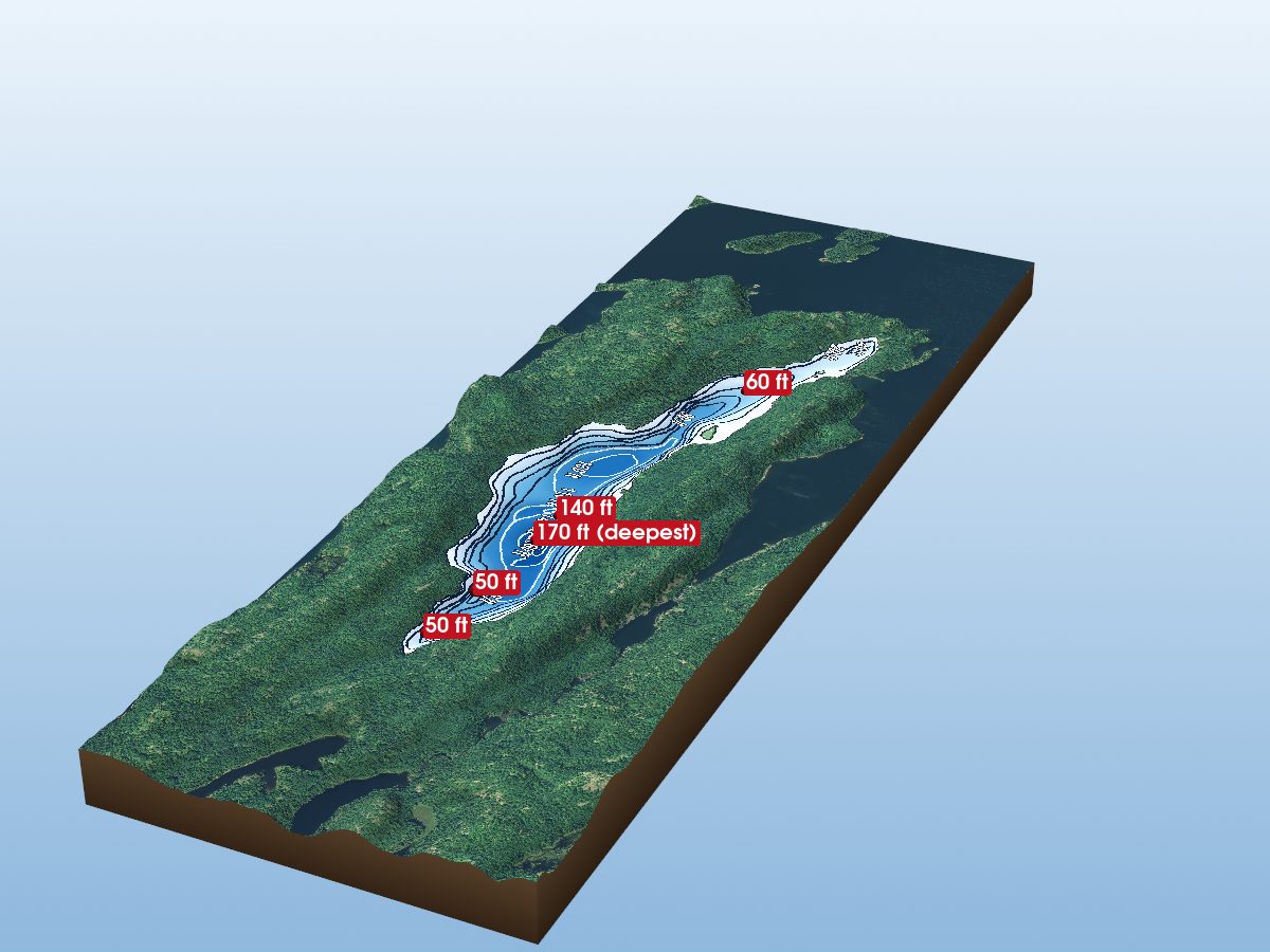 Depth map of Teasdale Lake