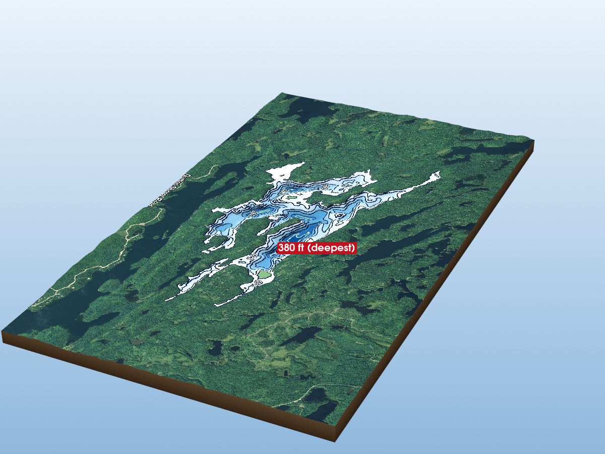3D depth map of Ten Mile Lake