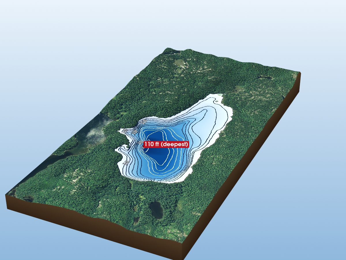 Depth map of Tenfish Lake