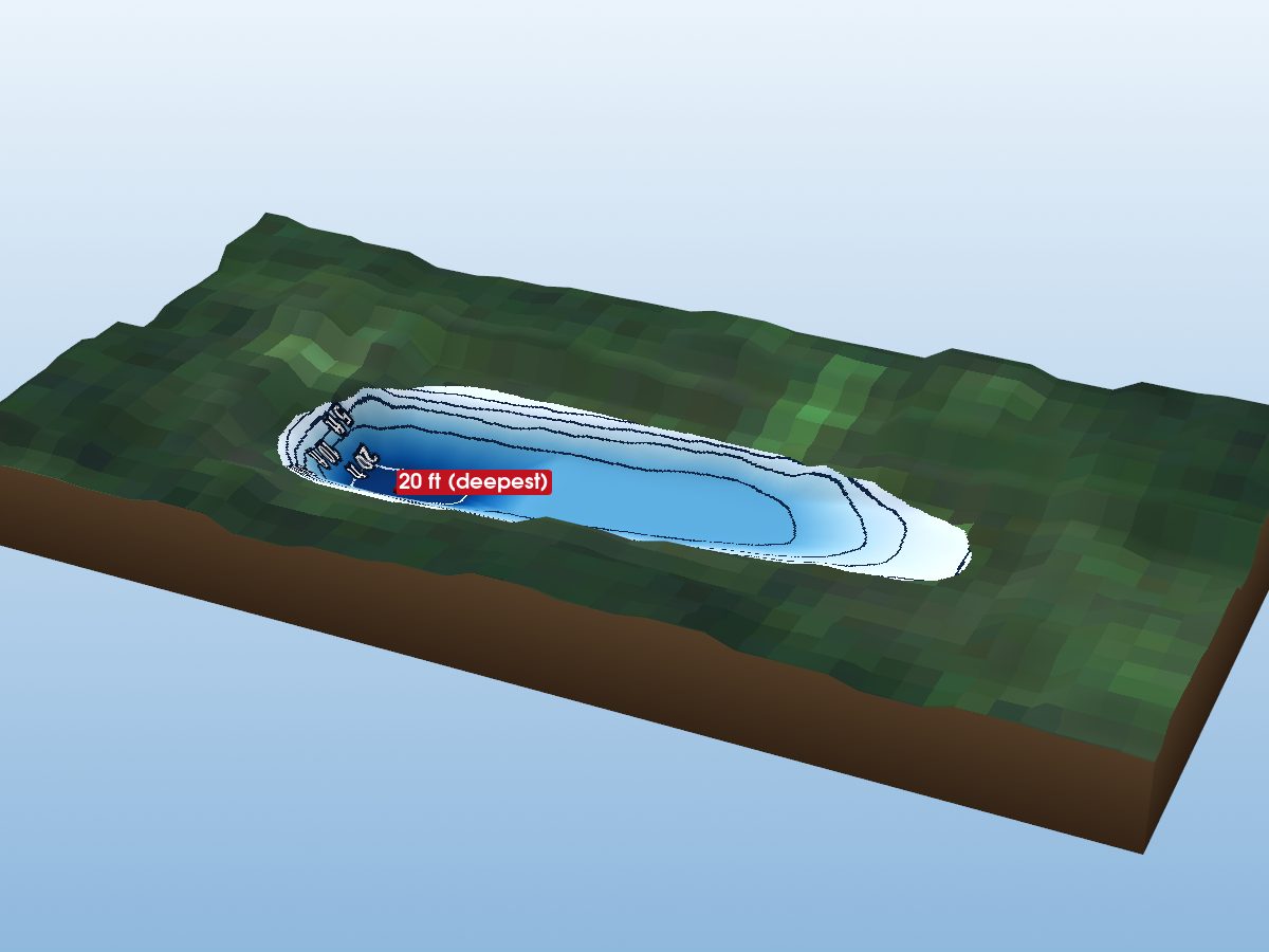 Depth map of Tennants Pond