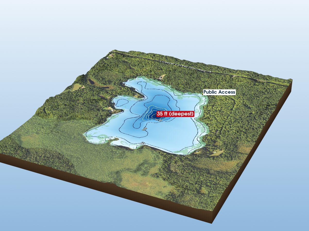 Depth map of Tepee Lake