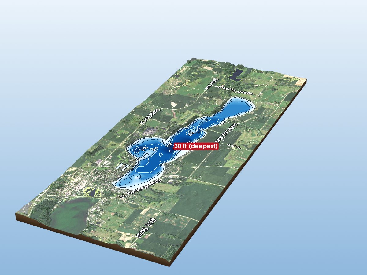 Depth map of Tetonka Lake
