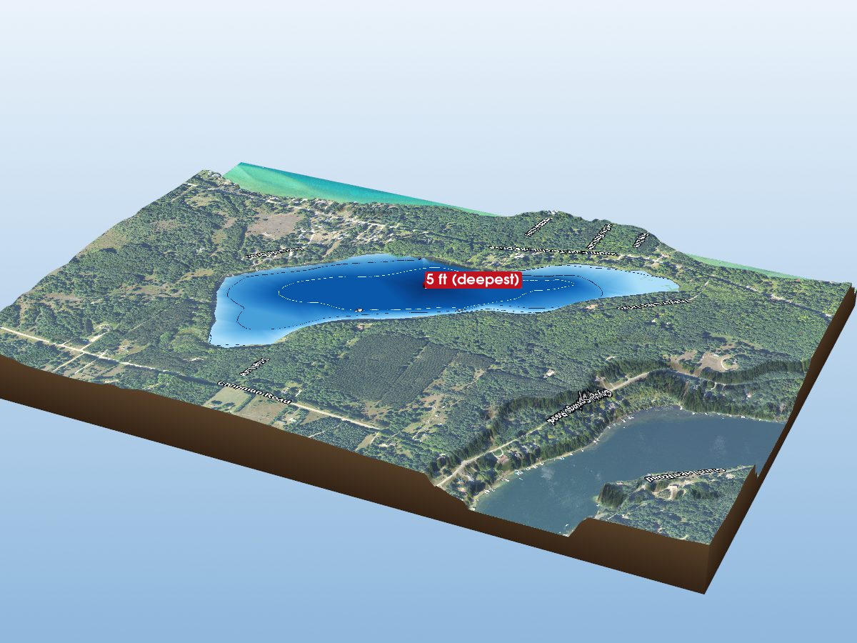 Depth map of Thayer Lake