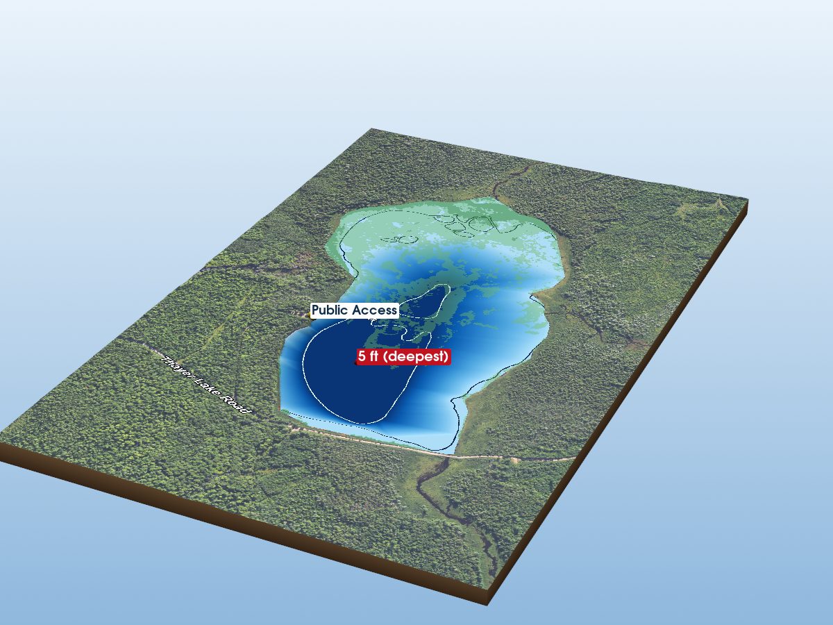 Depth map of Thayer Lake