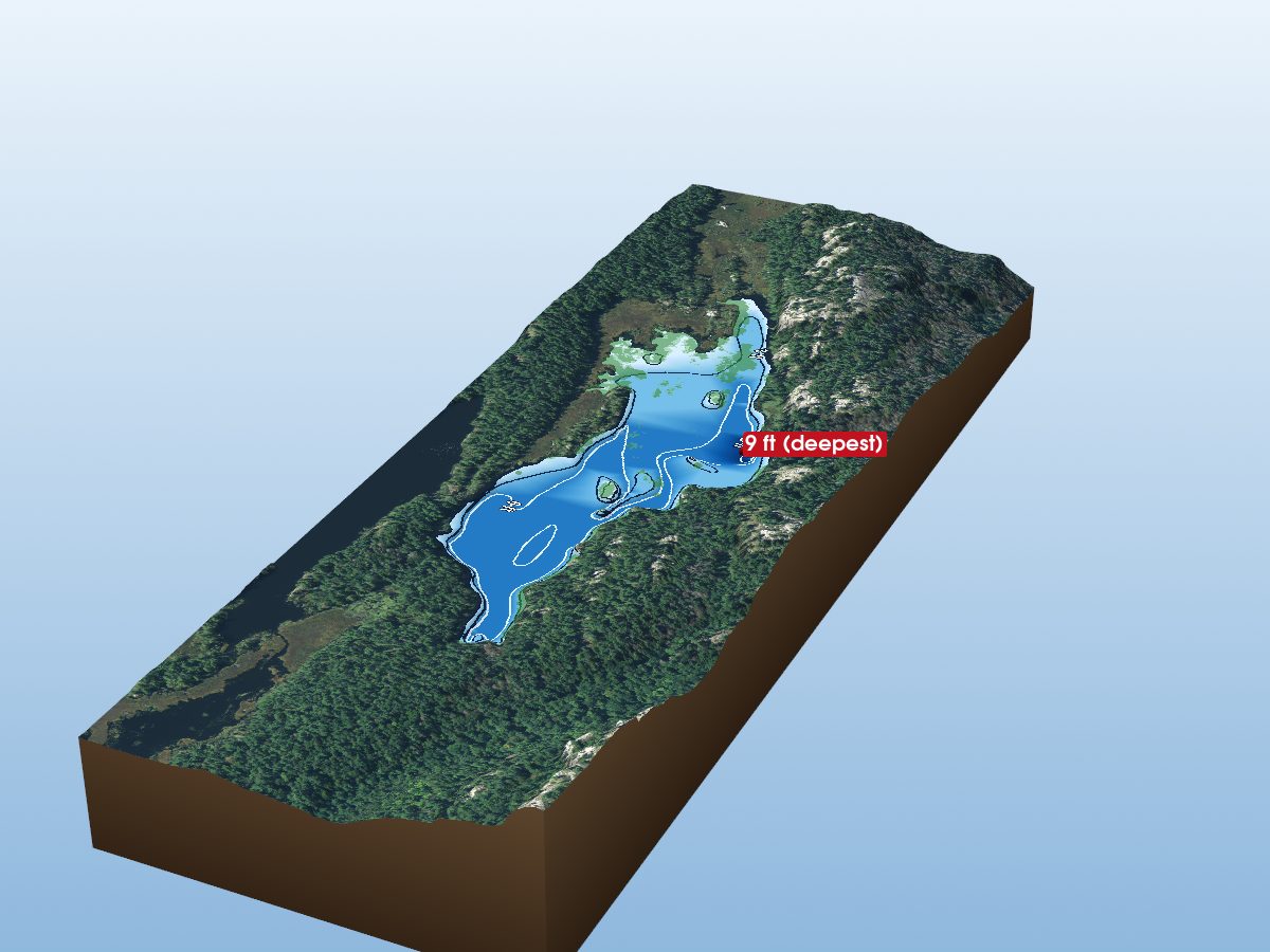 Depth map of The Three Lakes
