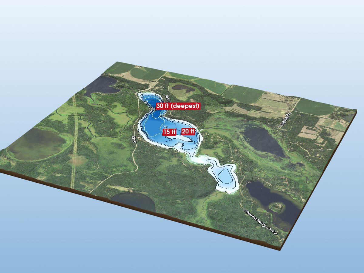 Depth map of Third Crow Wing Lake