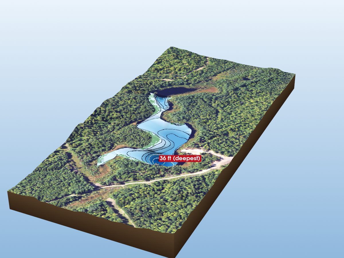 Depth map of Thirteenmile Lake