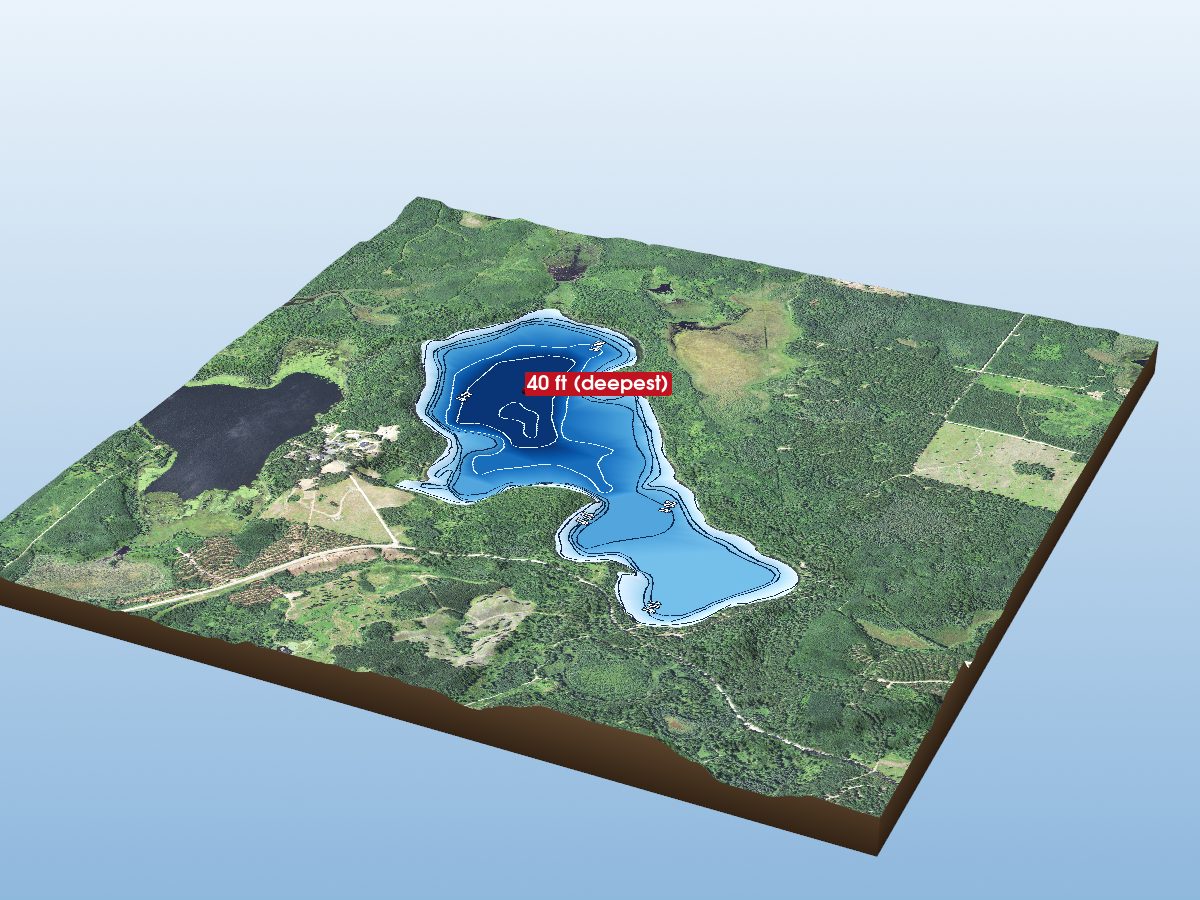 Depth map of Thistledew Lake