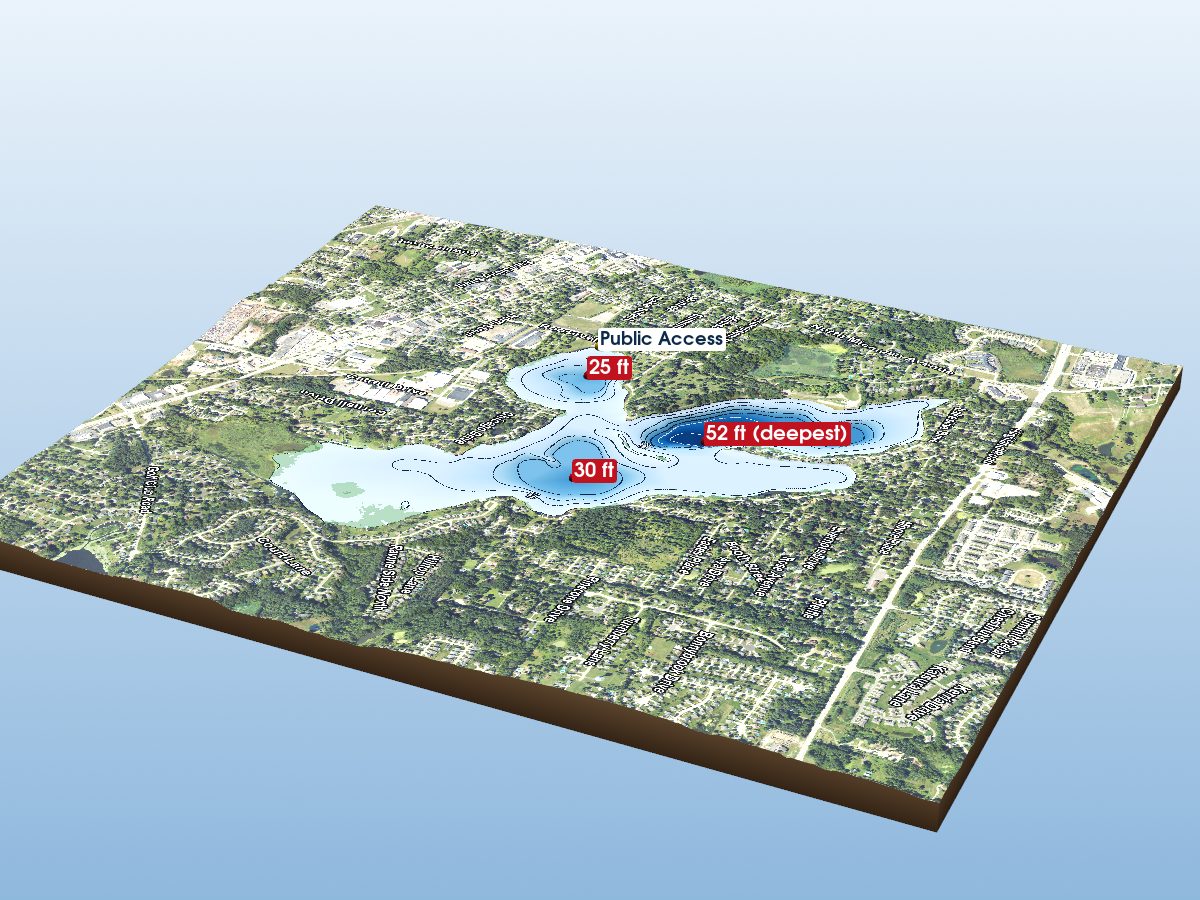 Depth map of Thompson Lake