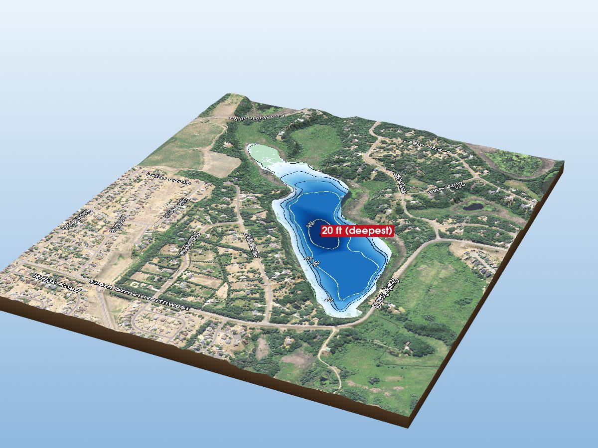 Depth map of Thompson Lake
