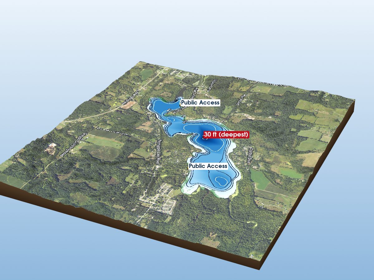 Depth map of Thornapple Lake