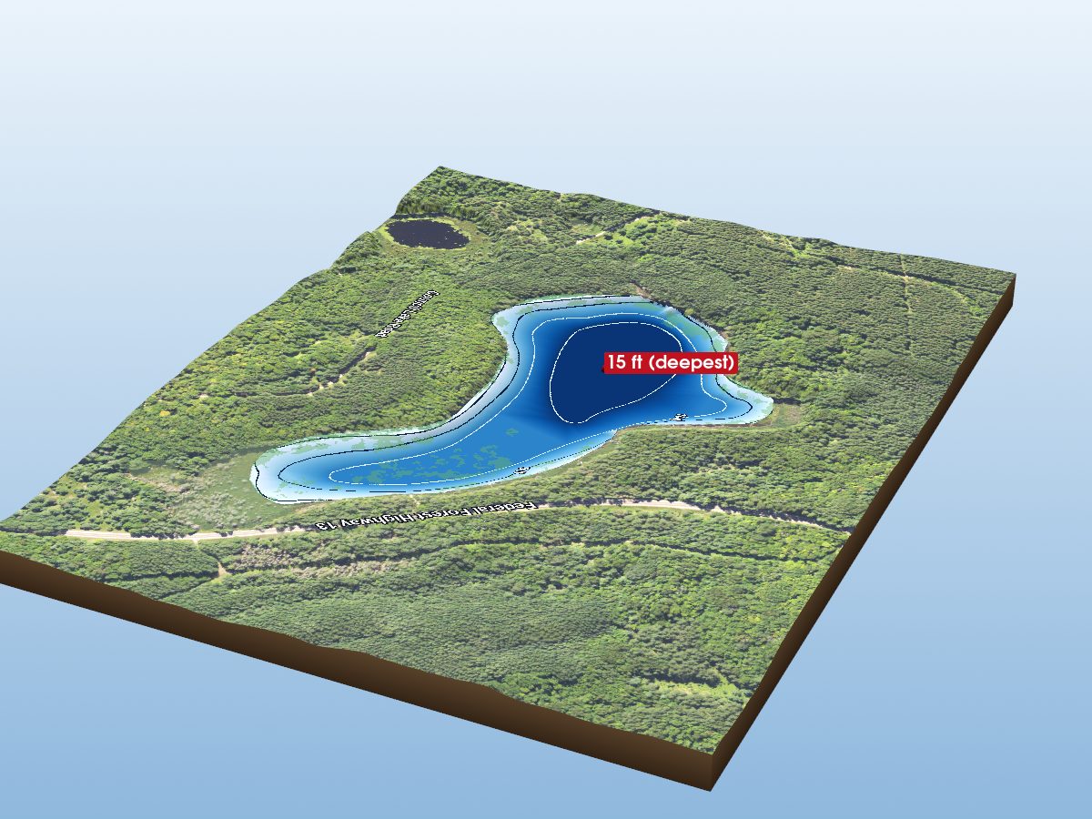 Depth map of Thornton Lake