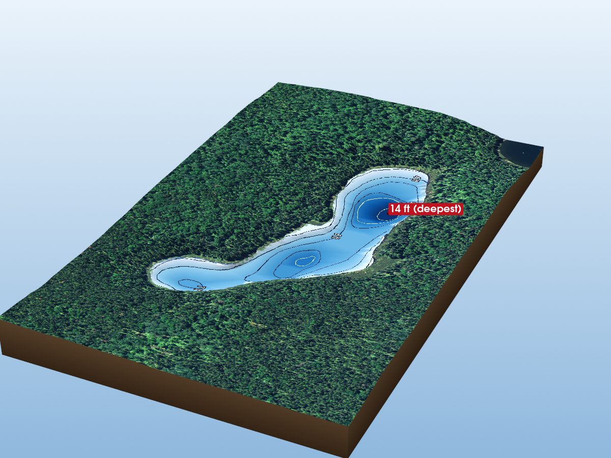 Depth map of Thrasher Lake