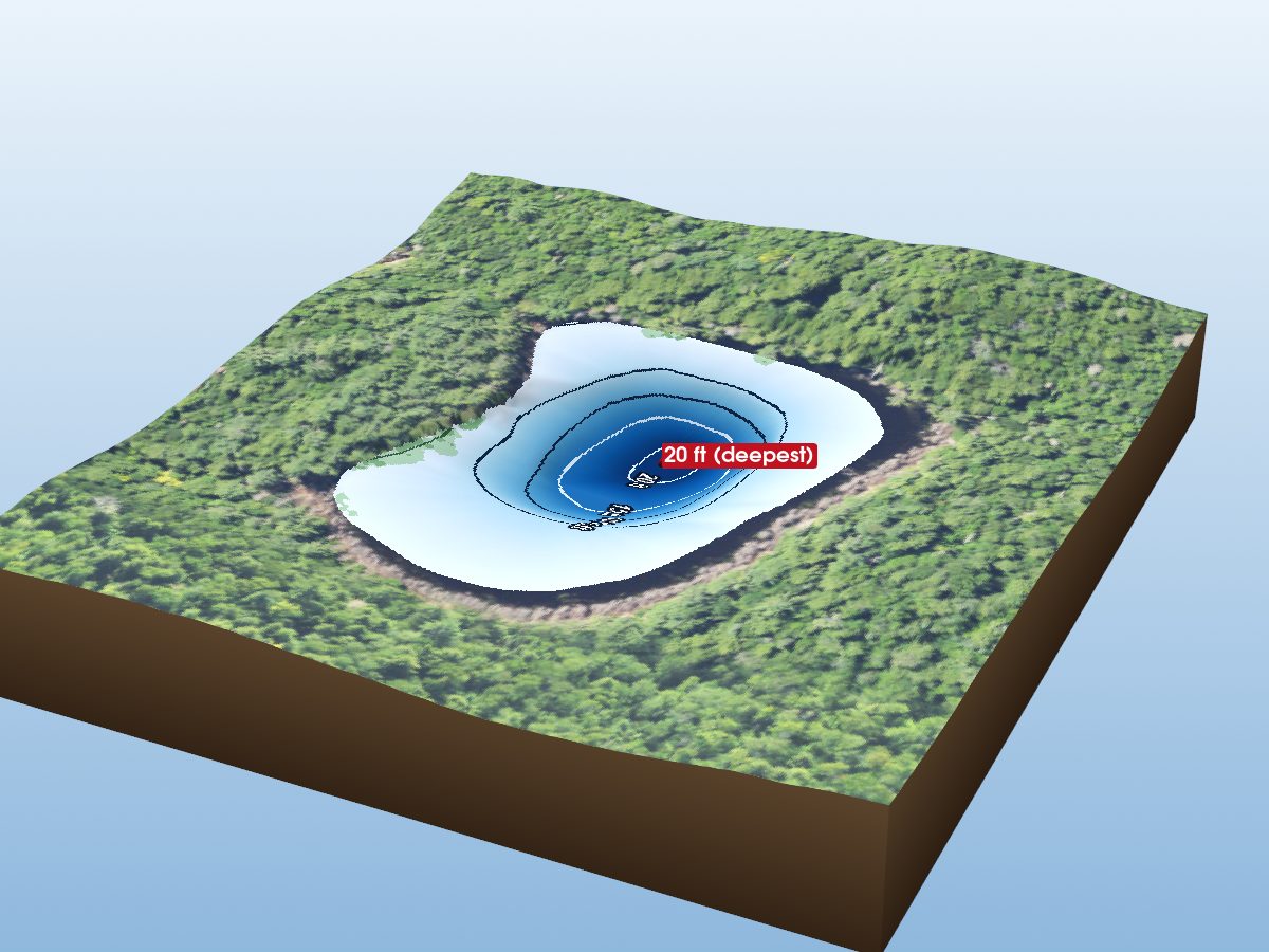 Depth map of Three Lakes