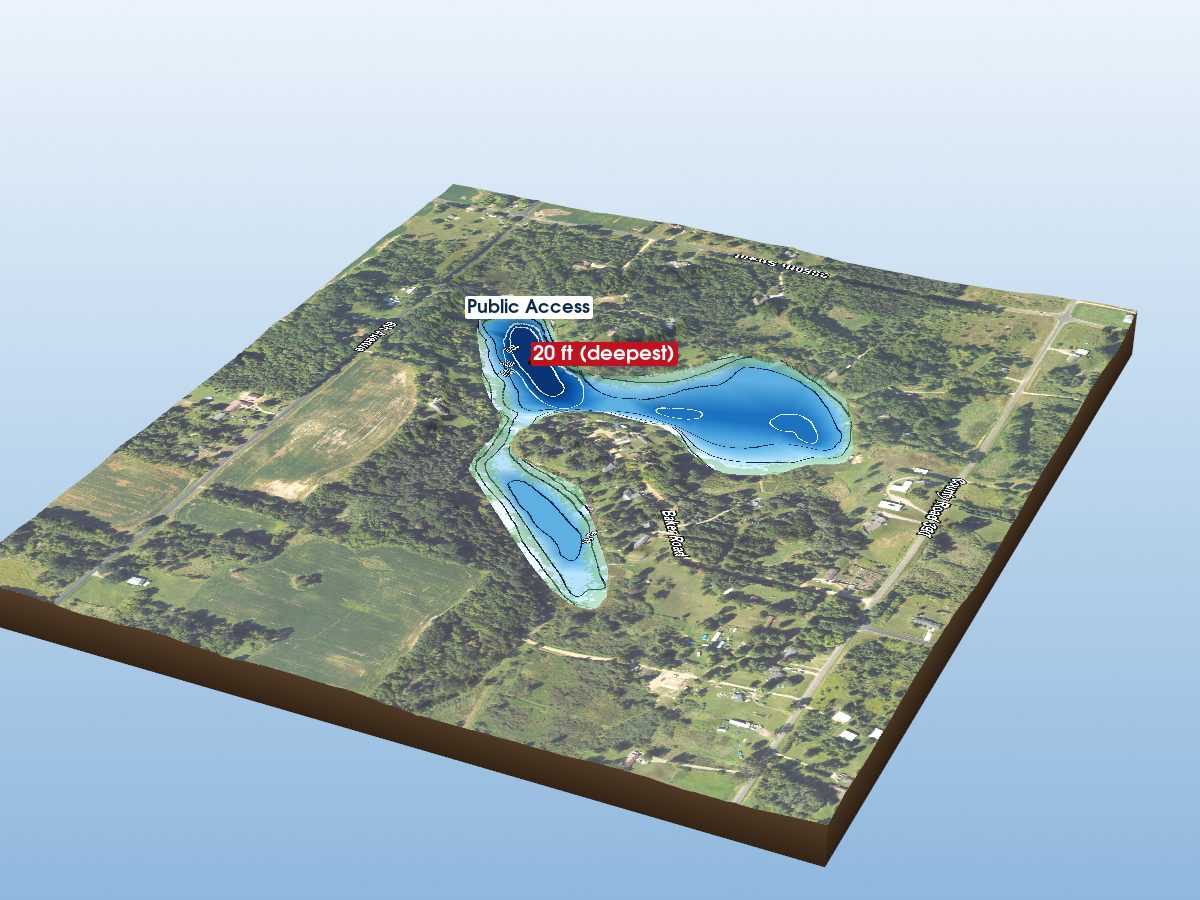 Depth map of Three Legged Lake