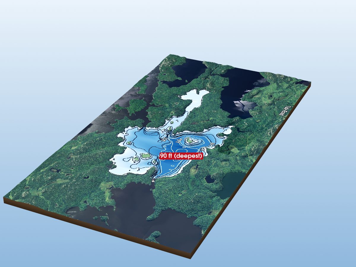 Depth map of Tide Lake