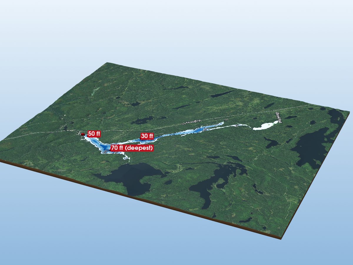 Depth map of Tilden Lake