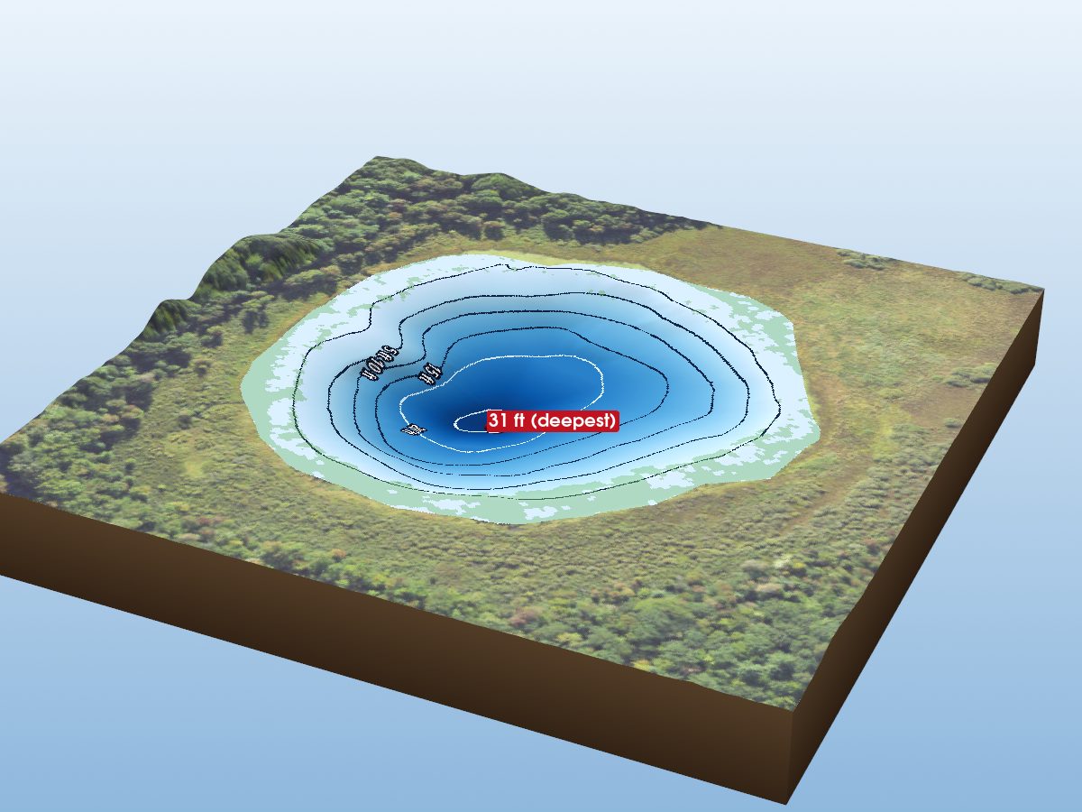 Depth map of Timmerman Lake