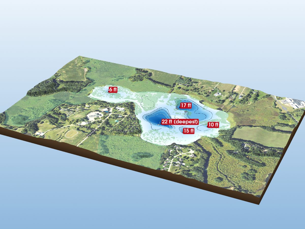 Depth map of Tims Lake