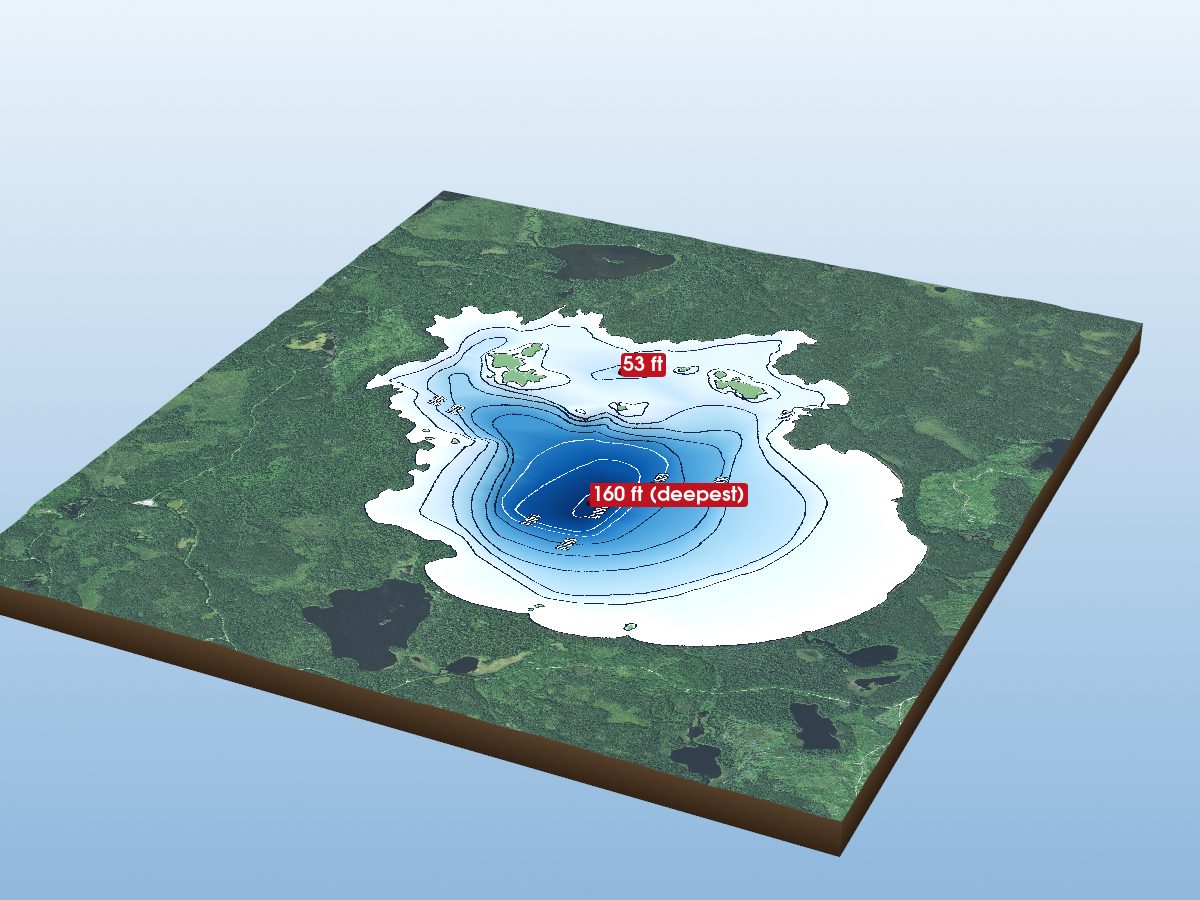 Depth map of Titmarsh Lake